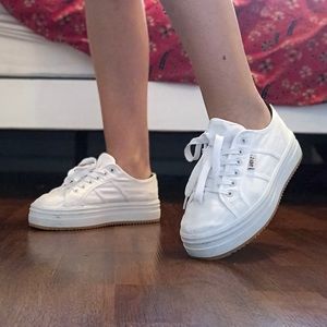 -SOLD- platform white sneakers